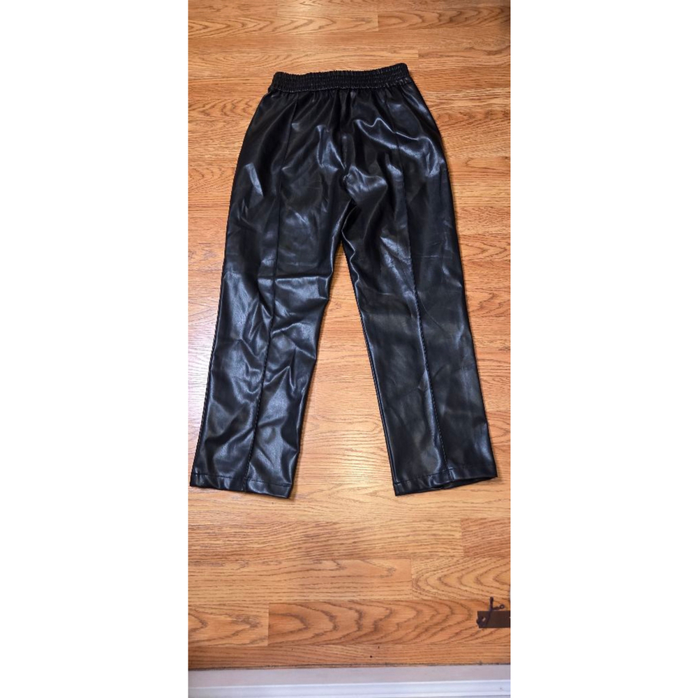H&M Black Faux Leather Trousers Size 6 - Picture 4 of 10